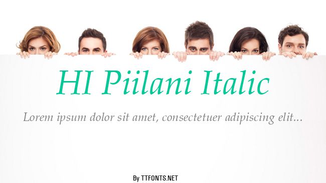 HI Piilani Italic example